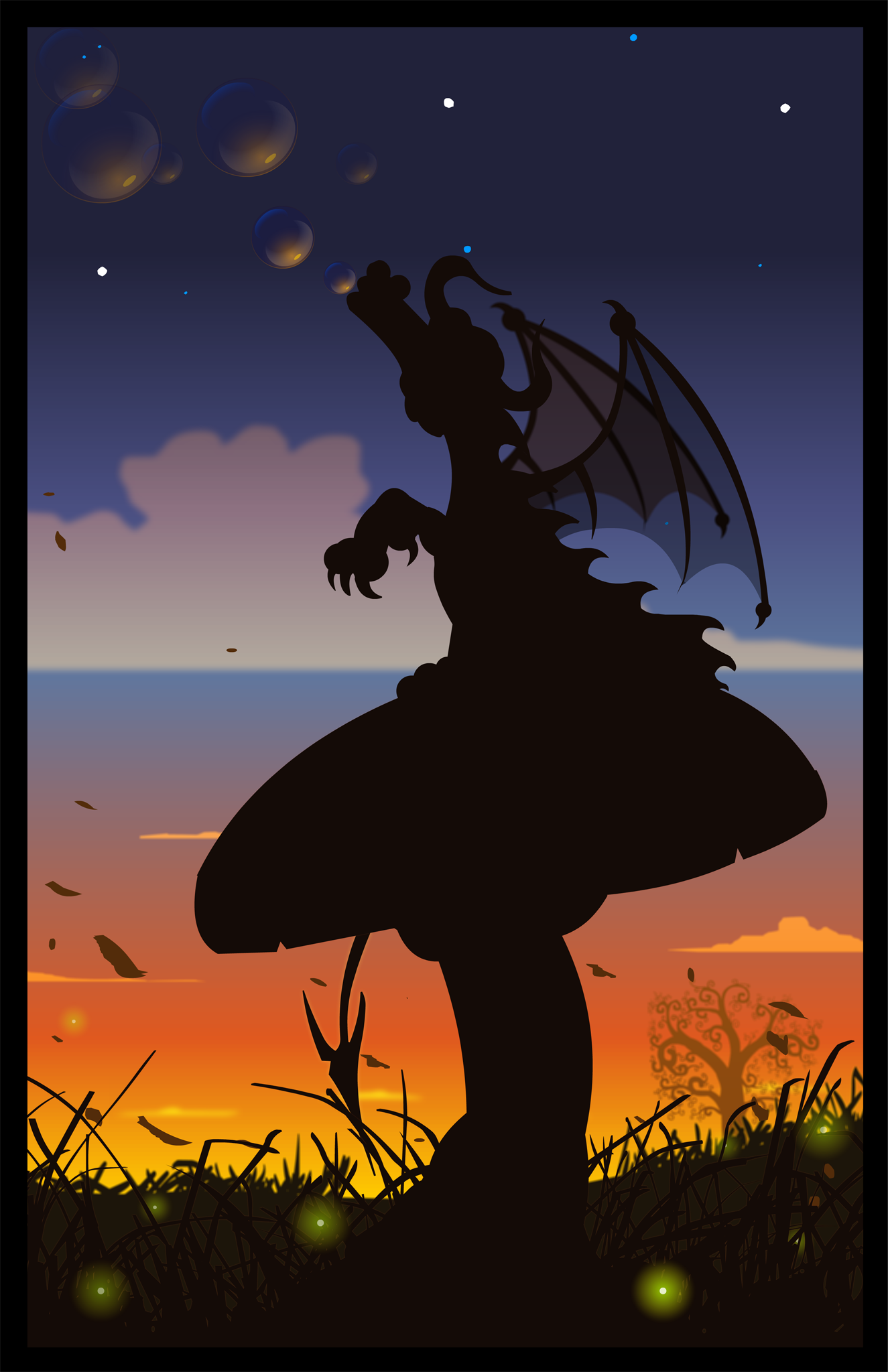 Dragon Blowing Bubbles - 11"x17" Art Print