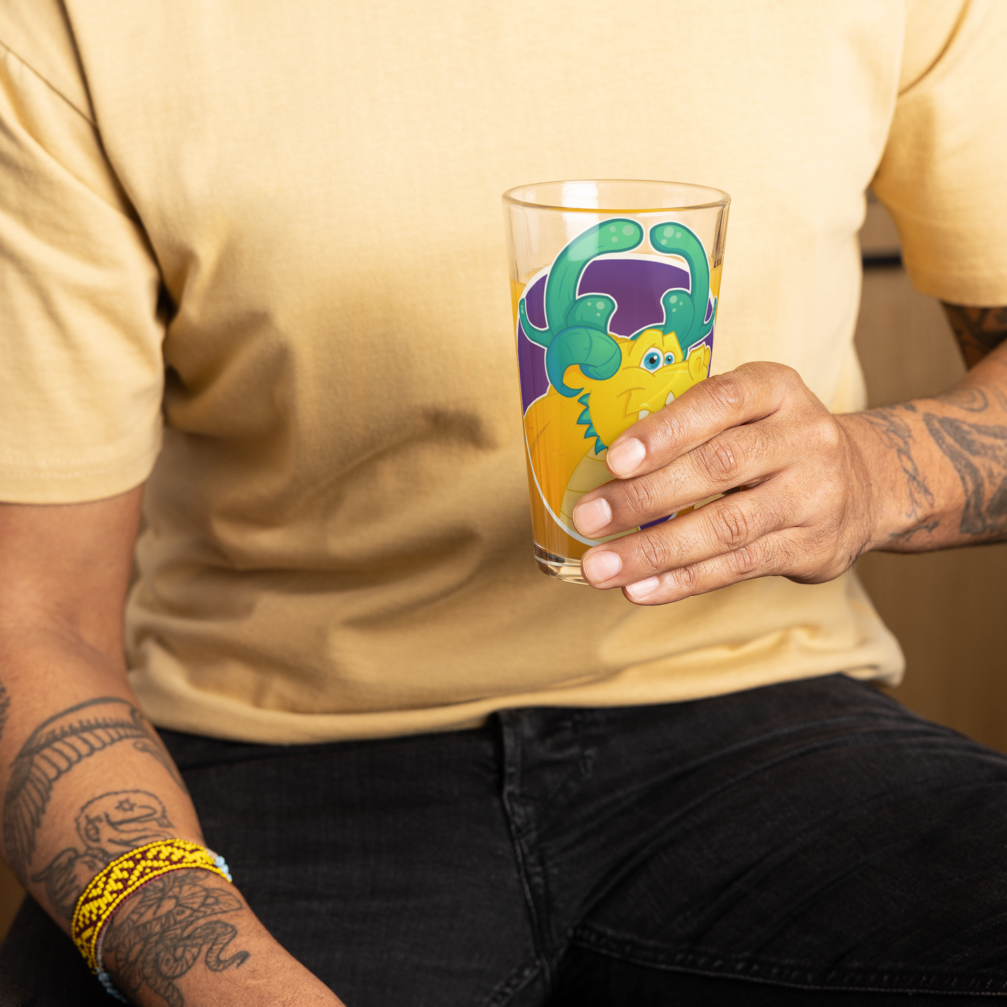 Yellow Dragon - Pint Glass