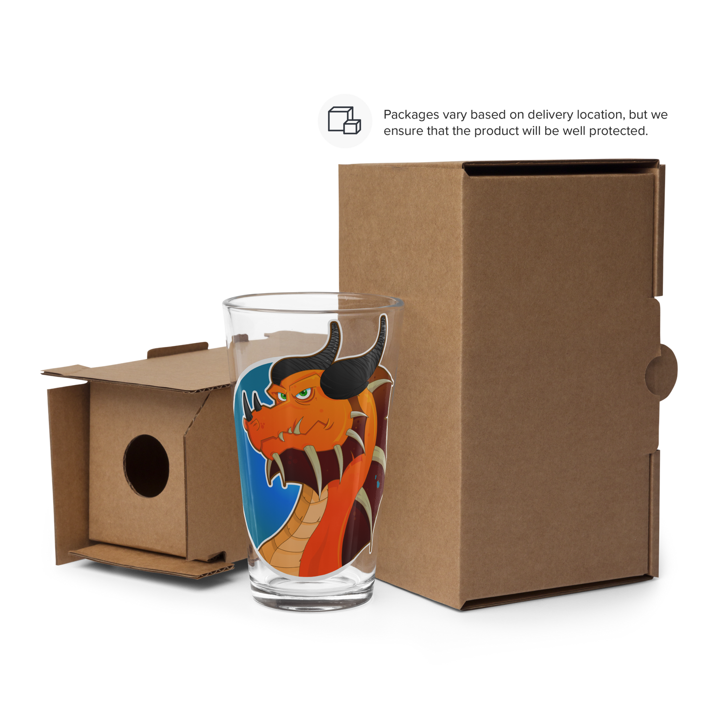 Orange Dragon - Pint Glass