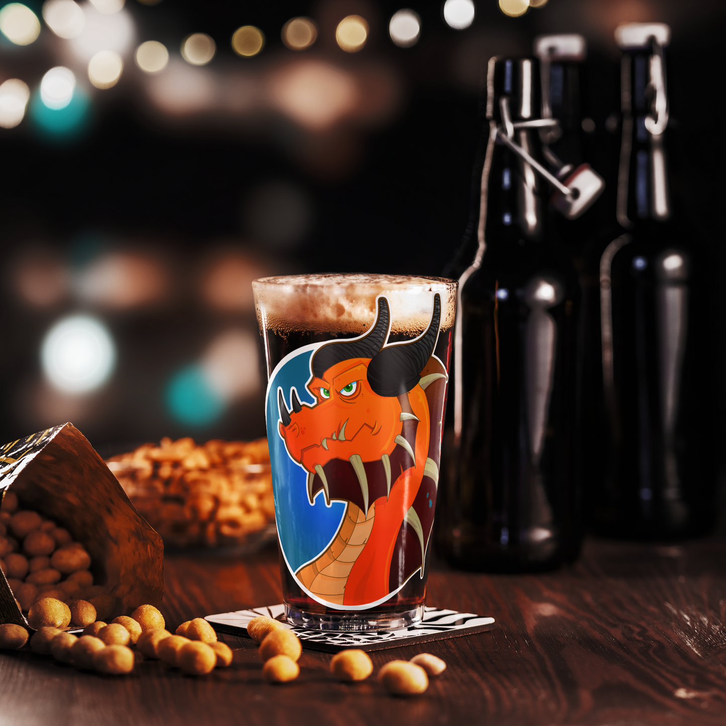 Orange Dragon - Pint Glass